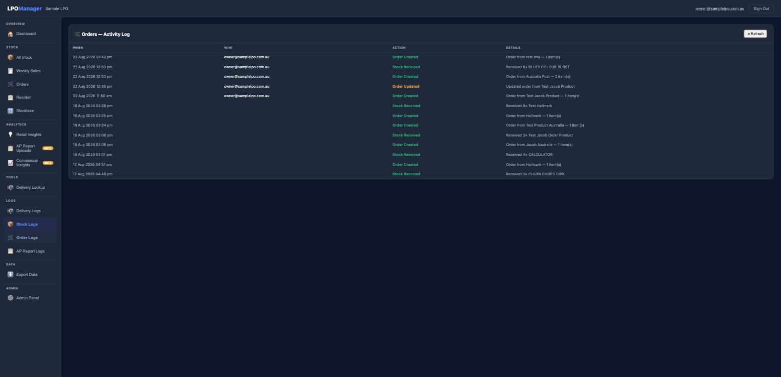Order Logs